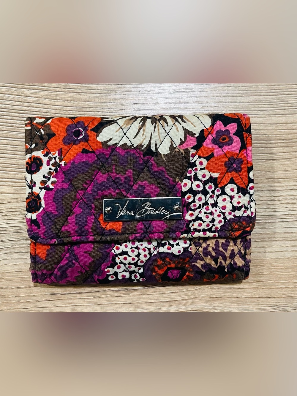 Vera Bradley Safari Sunset Euro Wallet Floral Trifold